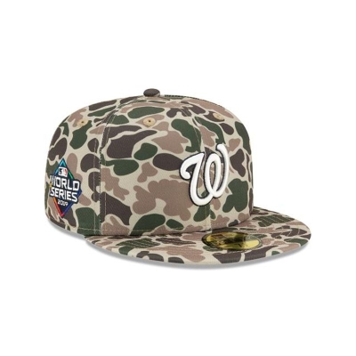 Washington Nationals Gorra | New Era MLB Duck Camo 59fifty Fitted Cap Mexico - Verdes